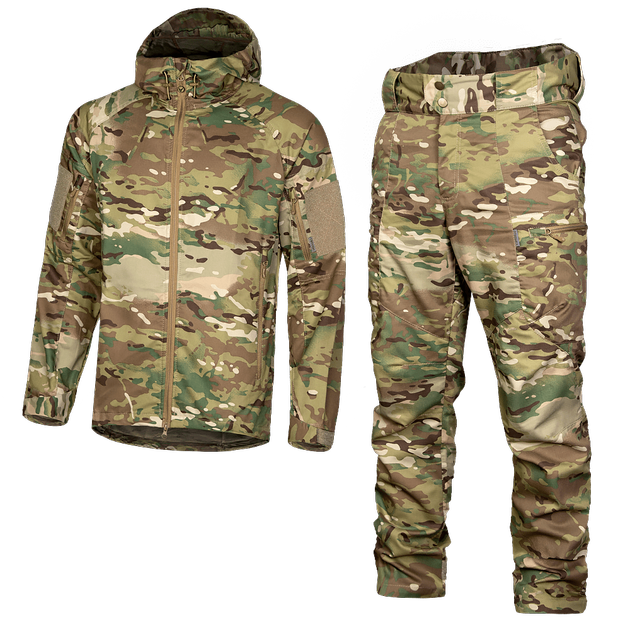 Легкая Мужская Форма Куртка с капюшоном + Брюки / Костюм CamoTec мультикам / Твиловой Комплект размер 3XL - изображение 1
