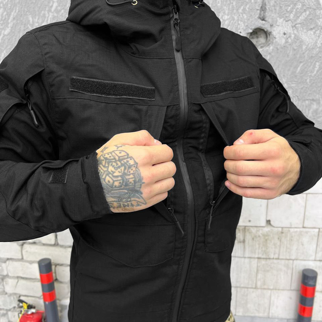 Мужская зимняя Куртка с подкладкой Omni-Heat / Водонепроницаемый Бушлат рип-стоп черный размер 2XL - изображение 2