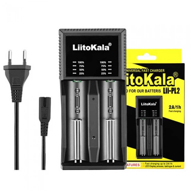 Зарядний пристрій LiitoKala Lii-PL2 2000 мА для 2x акумуляторів АА/ААА/18650/26650/21700 від мережі - Фото 1 Зарядний пристрій LiitoKala Lii-PL2 2000 мА для 2x акумуляторів АА/ААА/18650/26650/21700 від мережі - зображення 1