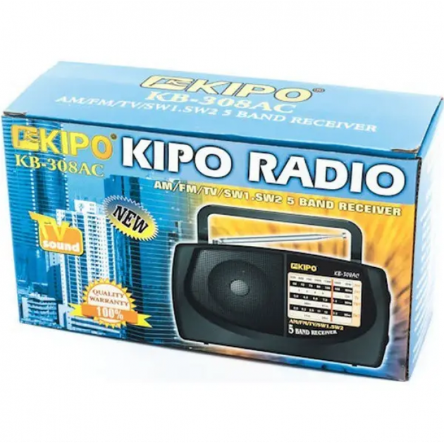 Радиоприемник радио FM ФМ KIPO KB-308AC 11.7 × 20.5 × 6.8 см Чёрный - изображение 4