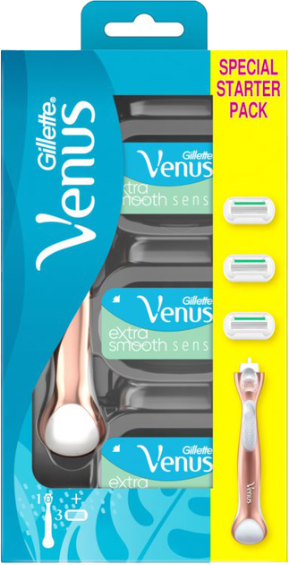 Maszynka do golenia Gillette Venus Sensitive Smooth + 3 wymienne ostrza (7702018609994) - obraz 1