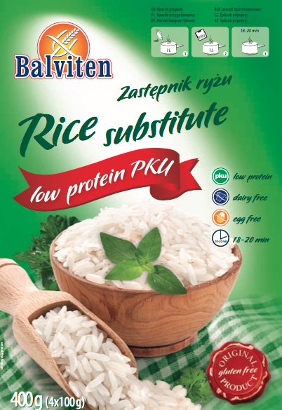 Заменитель риса без глютена низкобелковый PKU Balviten 400 г - Фото 1 Заменитель риса без глютена низкобелковый PKU Balviten 400 г - изображение 1
