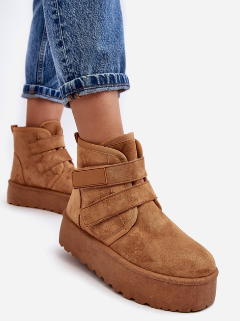 Śniegowce mukluki damskie z futerkiem Naredi 37 Camel (5905677964394) - obraz 4