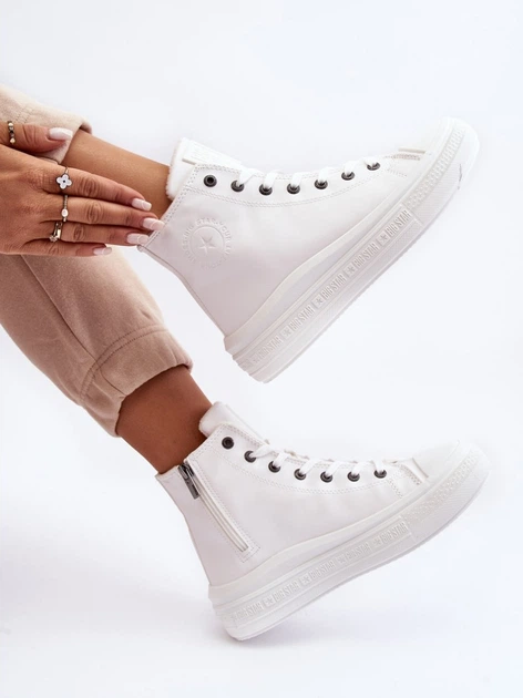 Жіночі кеди високі Big Star MM274021 39 Білі (5900714657567) - зображення 4