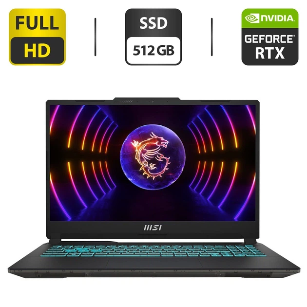 Ігровий ноутбук MSI Cyborg 15 A12VE / 15.6" (1920x1080) IPS / Intel Core i5-12450H (8 (12) ядер по 3.3 - 4.4 GHz) / 8 GB DDR5 / 512 GB SSD M.2 / nVidia GeForce RTX 4050, 6 GB GDDR6, 96-bit / WeCam / HDMI / Win 11 Home - Фото 1 Ігровий ноутбук MSI Cyborg 15 A12VE / 15.6" (1920x1080) IPS / Intel Core i5-12450H (8 (12) ядер по 3.3 - 4.4 GHz) / 8 GB DDR5 / 512 GB SSD M.2 / nVidia GeForce RTX 4050, 6 GB GDDR6, 96-bit / WeCam / HDMI / Win 11 Home - зображення 1