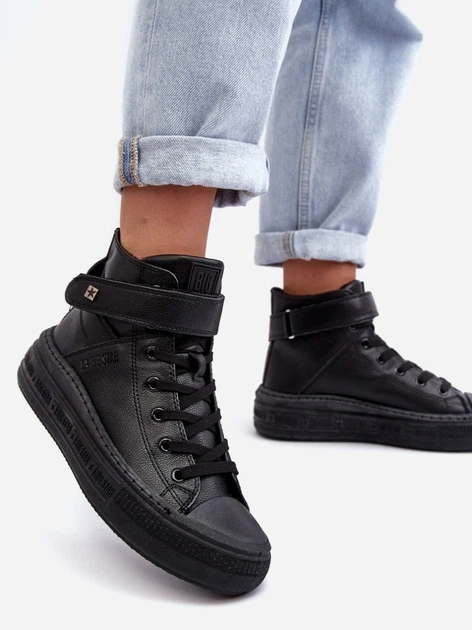 Zimowe trampki damskie z eko skóry Big Star MM274008 39 Czarne (5900714657208) - obraz 5