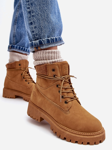 Zimowe trapery damskie niskie Cross Jeans MM2R4011C 36 Camel (8697319521443) - obraz 6