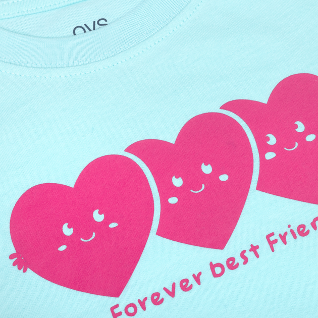 T-shirt dziecięcy dla dziewczynki OVS 1804448 134 cm Błękitny (8056781110652) - obraz 3