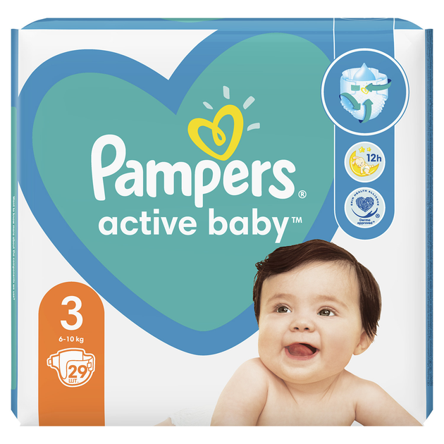 Pieluchy Pampers Active Baby Rozmiar 3 (Midi) 6-10 kg 29 szt (8001841630762) - obraz 1