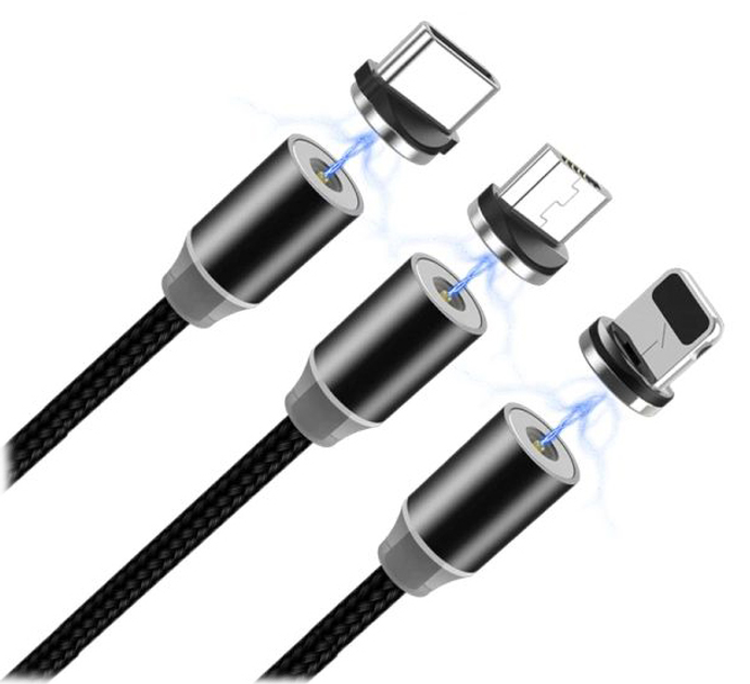 Kabel magnetyczny Usams U-Sure USB - Micro-USB 1 m czarny (6958444963075) - obraz 1
