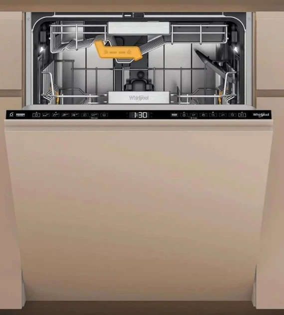 Посудомийна машина Whirlpool вбудована, 14 комплектів, A++, 60 см, дисплей, 3 кошики, білий (W8IHF58TU) - зображення 2