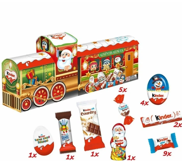 Адвент календар із солодощами Потяг Kinder Mix Train ADVENT 221 g - зображення 2
