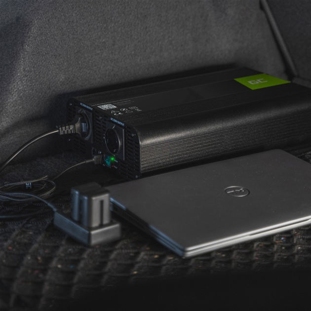 Інвертор Greencell 24В/230В 1000Вт/2000Вт Чиста синусоїда (INV18) - зображення 9