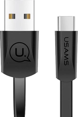 Кабель плоский Usams U2 US-SJ20 USB - USB-C 1.2 м Чорний (6958444955193) - зображення 1