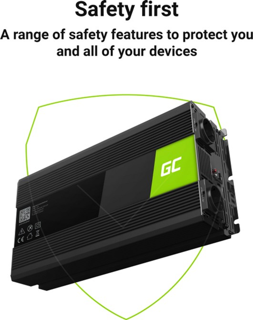 Інвертор Greencell 24В/230В 1500Вт/3000Вт Чиста синусоїда (INV19) - зображення 3