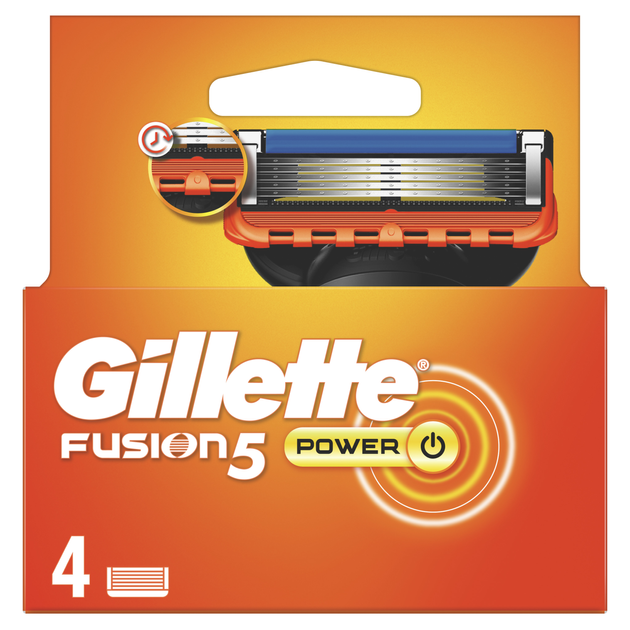 Wymienne wkłady (ostrza) do golenia dla mężczyzn Gillette Fusion5 Power 4 szt (7702018867219) - obraz 2