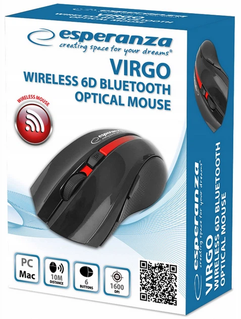 Mysz Esperanza EM129R 6D Wireless Virgo Red (5901299946626) - Zdjęcie 2 Mysz Esperanza EM129R 6D Wireless Virgo Red (5901299946626) - obraz 2