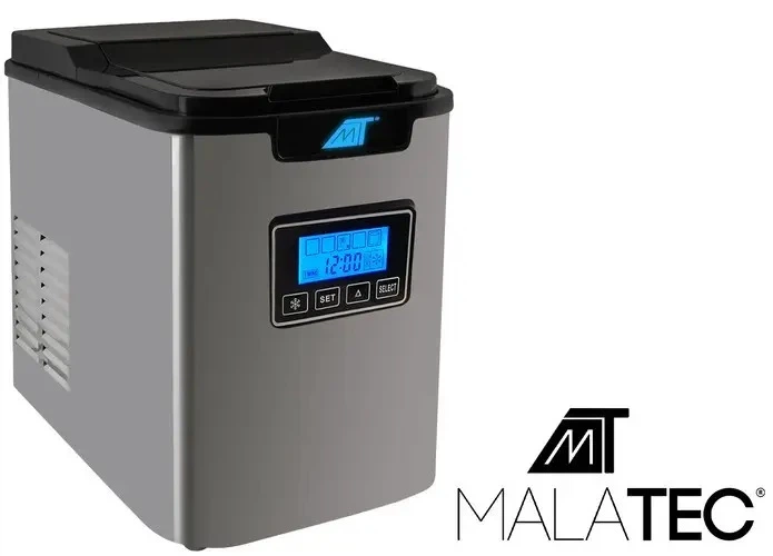 Льдогенератор домашний Malatec K5536 3 размера кубиков часы LED-индикатор Серебристый - изображение 4