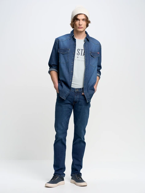 Jeansy slim fit męskie Big Star 110263 401 W36L32 Niebieskie (5901437838240) - obraz 3
