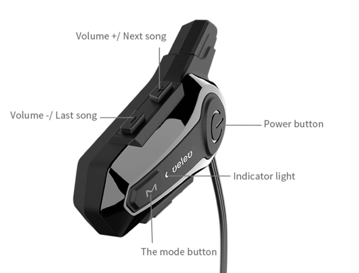 Bluetooth мотогарнітура Q Sound Moto CVC E1 інтерком 1000м (Soft) - Фото 5 Bluetooth мотогарнітура Q Sound Moto CVC E1 інтерком 1000м (Soft) - зображення 5