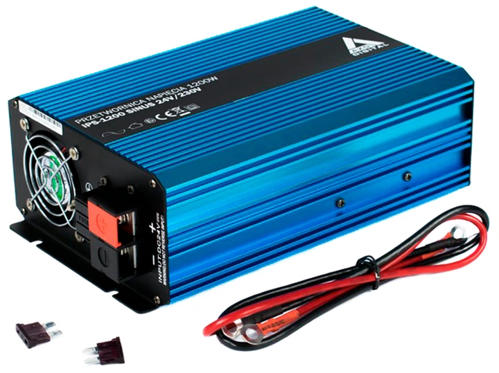 Автомобільний інвертор AZO Digital SINUS IPS-1200S 1200W з модифікованою синусоїдою 24-230V DC-AC (5905279203822) - зображення 1