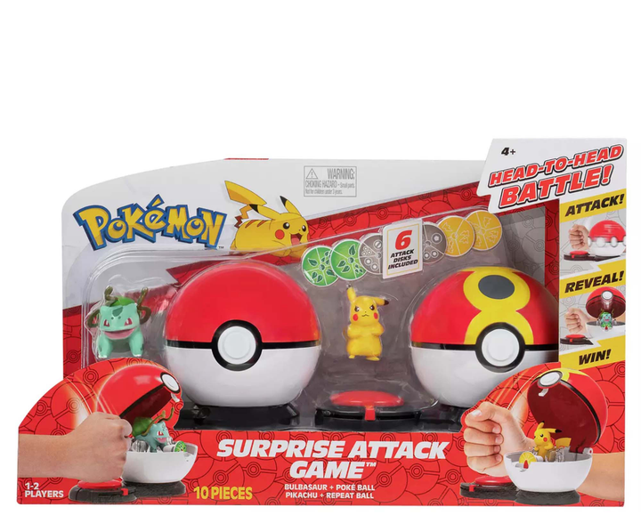 Zestaw gier Jazwares Gra Pikachu vs Bulbasaur Surprise Attack Pokemon z figurkami 1 szt (191726409526) - obraz 1