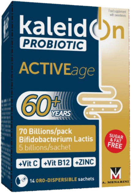 Probiotyki Menarini Kaleidon Probiotic Adult 60+ 14 sachets 28 g (8437010967498) - obraz 1