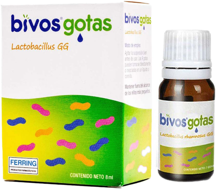 Probiotyki Bivos Drops Lactobacillus GG 8 ml (8470001718099) - obraz 1