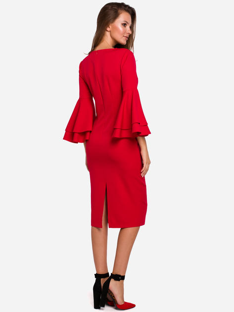 Sukienka ołówkowa damska Makover K002 M Czerwona (5903068457258) - obraz 2