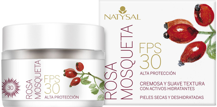 Крем для обличчя Natysal Crema Rosa Mosqueta Natural SPF30 50 мл (8436020323058) - зображення 1