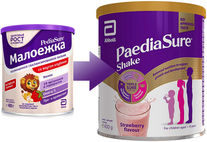 Суха молочна суміш PaediaSure Shake полуниця 400 г (8886451056030) - зображення 3