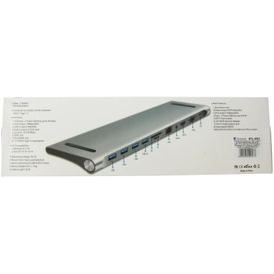 Порт-репликатор Dynamode 11-in-1 USB-C to HDTV 4K/30Hz, VGA, 1хUSB3.0, RJ45, Type-C PD, Audio, SD/MicroSD (BYL-2003) - изображение 5