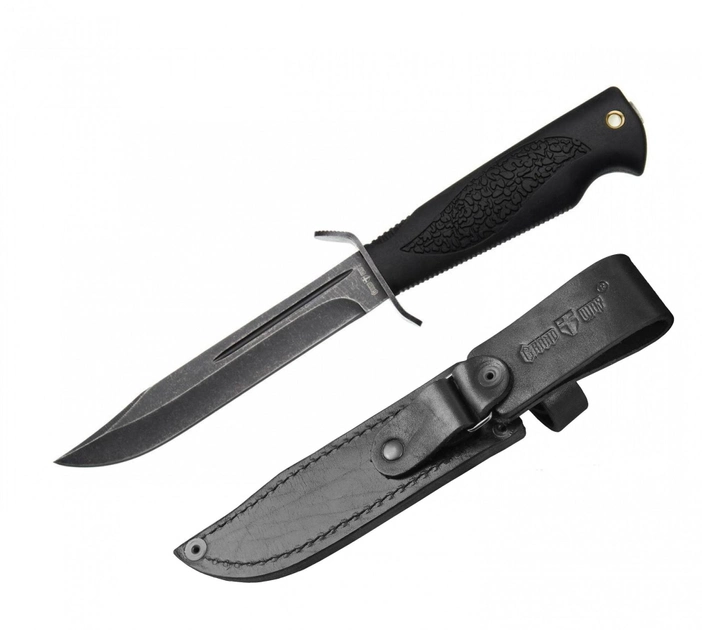 Нож Охотничий с в кожаном чехле с удлиненным лезвием и гардой GW 024UBQ-L - изображение 1