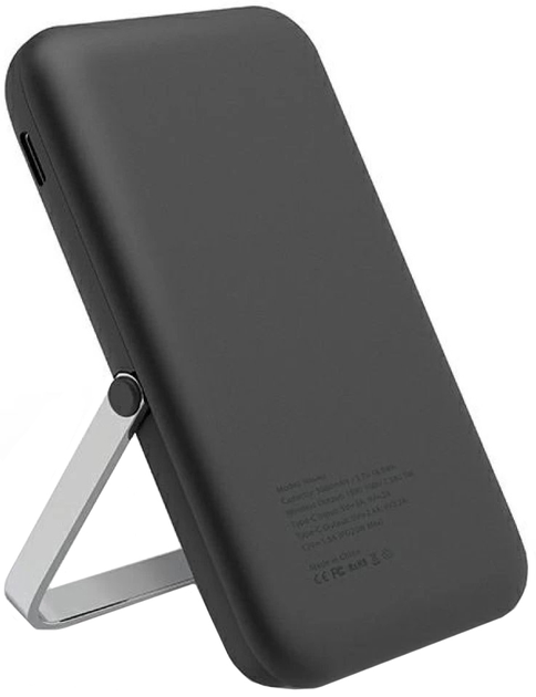 Портативний зарядний пристрій UNIQ Hoveo 5000 mAh USB-C 20 W PD Fast charge Wireless Magnetic Charcoal Grey (8886463677285) - зображення 1