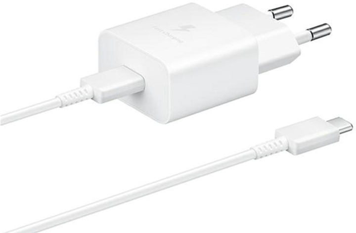 Ładowarka sieciowa Samsung Fast Charge 15 W + kabel USB-C/USB-C White (EP-T1510XWEGEU) - obraz 1