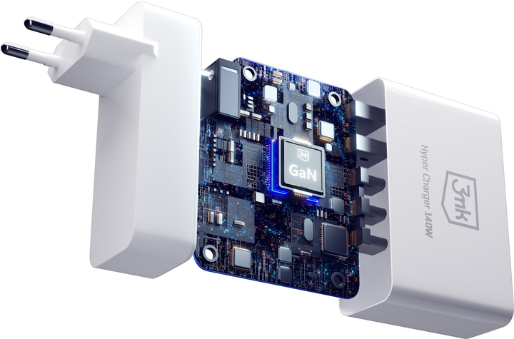 Зарядний пристрій 3MK Hyper Charger 140 W 3 USB-C 2 USB (5903108492379) - зображення 3