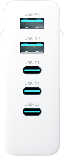 Зарядний пристрій 3MK Hyper Charger 140 W 3 USB-C 2 USB (5903108492379) - зображення 5