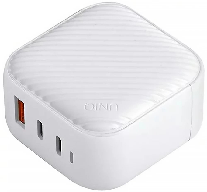 Мережевий зарядний пристрій UNIQ Verge Pro 66W Gan USB-C White (8886463675205) - зображення 2
