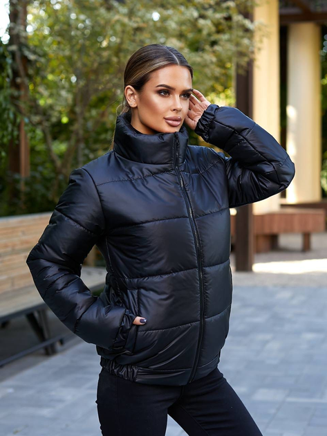 Акція на Куртка зимова коротка жіноча Faer 308 44 Чорна від Rozetka
