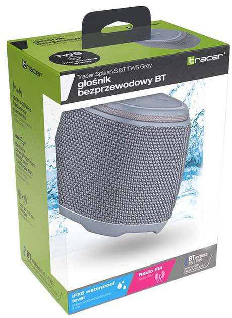 Głośnik przenośny Tracer Splash S TWS Bluetooth grey (TRAGLO47181) - obraz 7