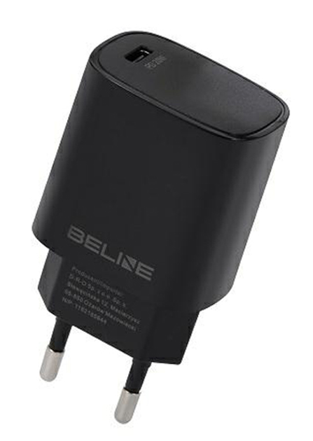 Мережевий зарядний пристрій Beline 20 W 1xUSB Type-C PD 3.0 Black (5905359813286) - зображення 1