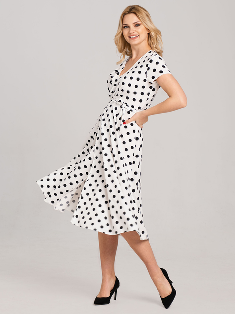 Акція на Плаття на запах жіноче Look Made With Love N20 Polka Dots L Чорний/Білий від Rozetka