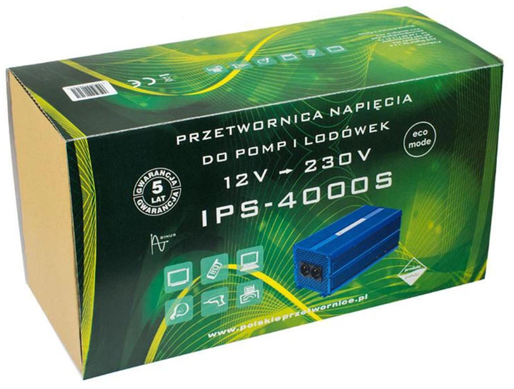 Автомобільний інвертор AZO Digital IPS-4000S 4000W чиста синусоїда 12-230V DC-AC (5905279203181) - зображення 4
