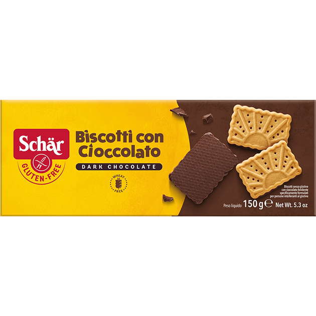 Печенье без глютена с шоколадной глазурью "Biscotti Con Cioccolato" Dr. Schar 150 г - изображение 2