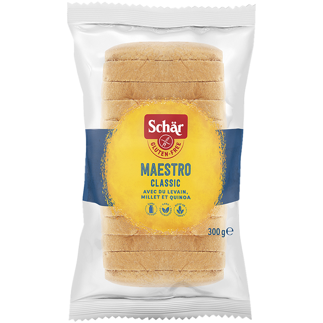Хліб без глютену білий "Maestro Classic" Dr. Schar 300 г - Фото 2 Хліб без глютену білий "Maestro Classic" Dr. Schar 300 г - зображення 2