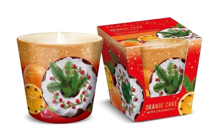 Свічка ароматизована в склі Bartek Candles Святковий пиріг 115г. Апельсин - Фото 1 Свічка ароматизована в склі Bartek Candles Святковий пиріг 115г. Апельсин - изображение 1