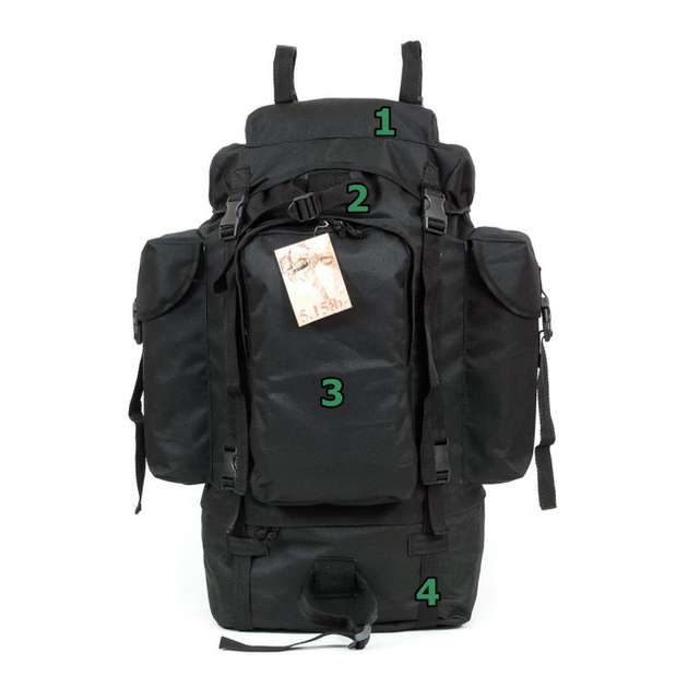 Туристичний армійський супер-міцний рюкзак 5.15.b 75 літрів Чорний - зображення 2