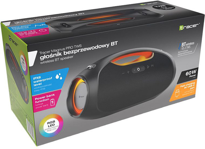 Głośnik przenośny Tracer Magnus Pro TWS Bluetooth black (TRAGLO47226) - obraz 7