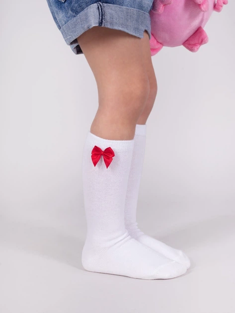 Zestaw podkolanówek dziecięcych dla dziewczynki YOCLUB 3Pack Girl's Knee-High Socks SKA-0098G-010B 20-22 3 pary Biały (5904921614047) - obraz 4