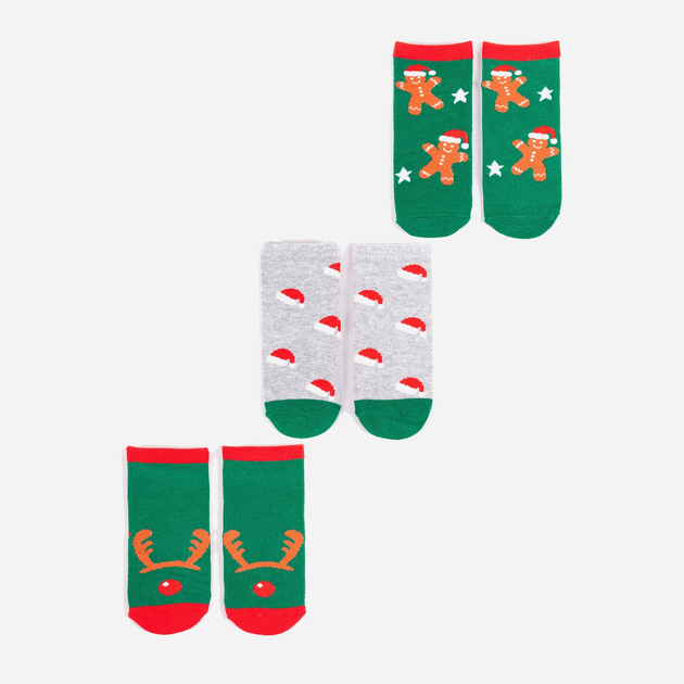 Zestaw skarpetek dla dzieci YOCLUB Children's Christmas 3Pack Socks SKA-X013B-AA00 20-22 3 pary Multicolour (5903999444259) - obraz 1